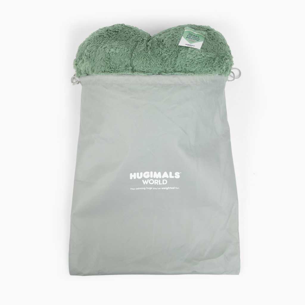 Super Sized Heart to Hug Pillow 8 lb with Pocket - Sage